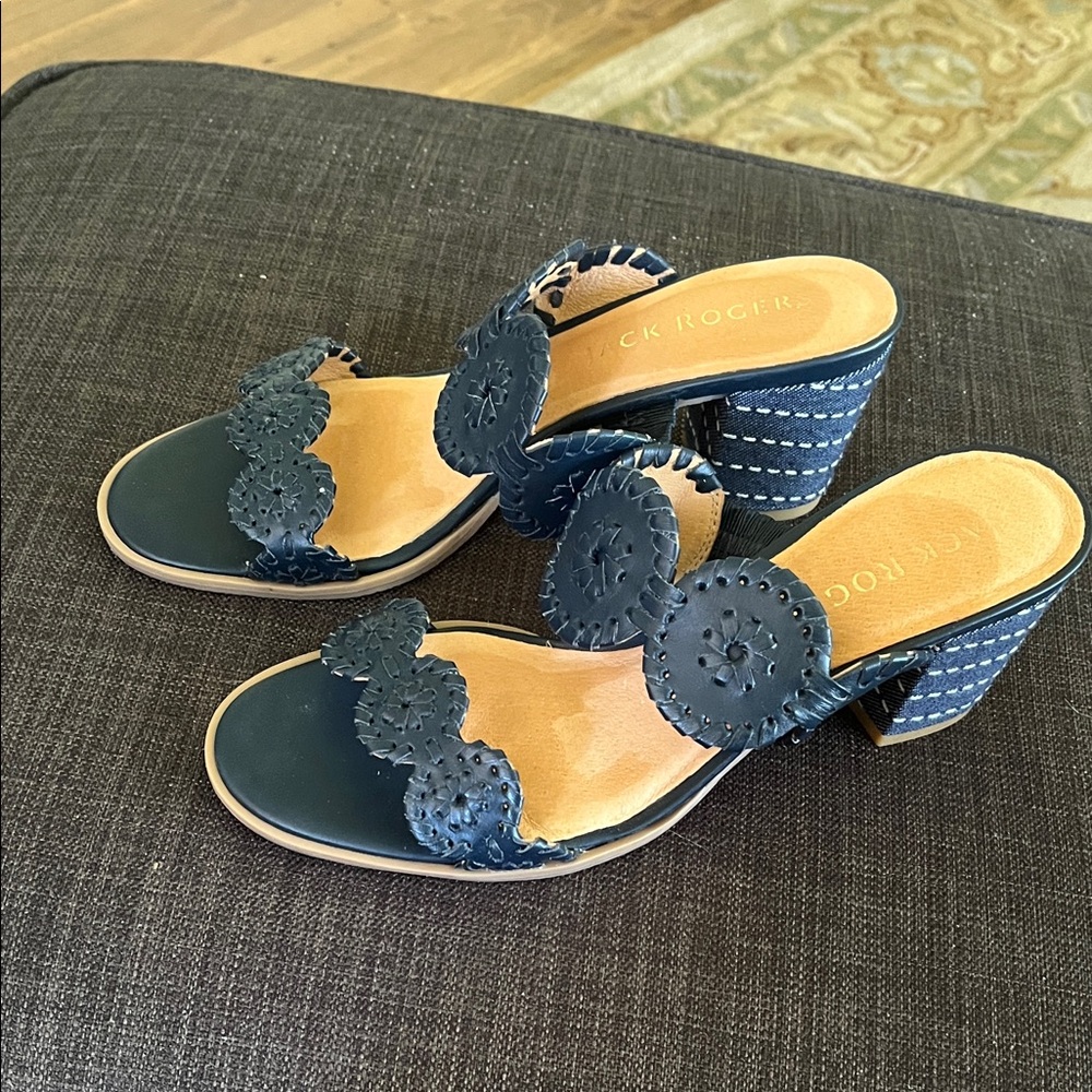Jack Rogers Navy Heeled Sandals